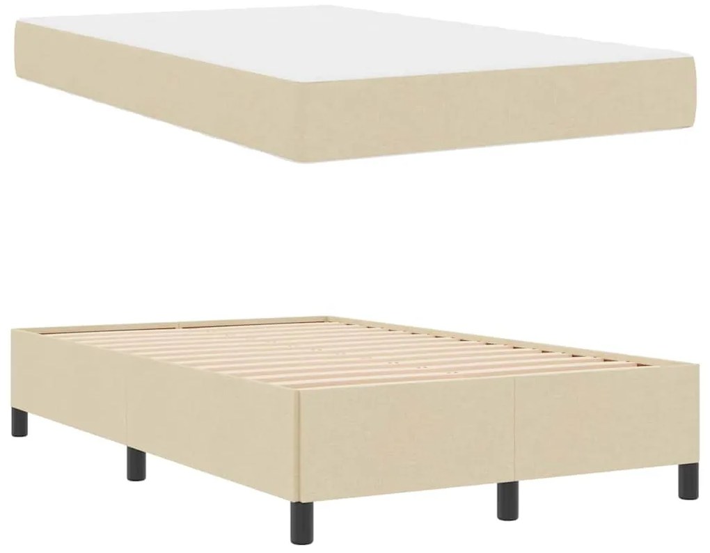 vidaXL Κρεβάτι με ελατήρια Κρέμα και Μαύρο 120 x 200 cm