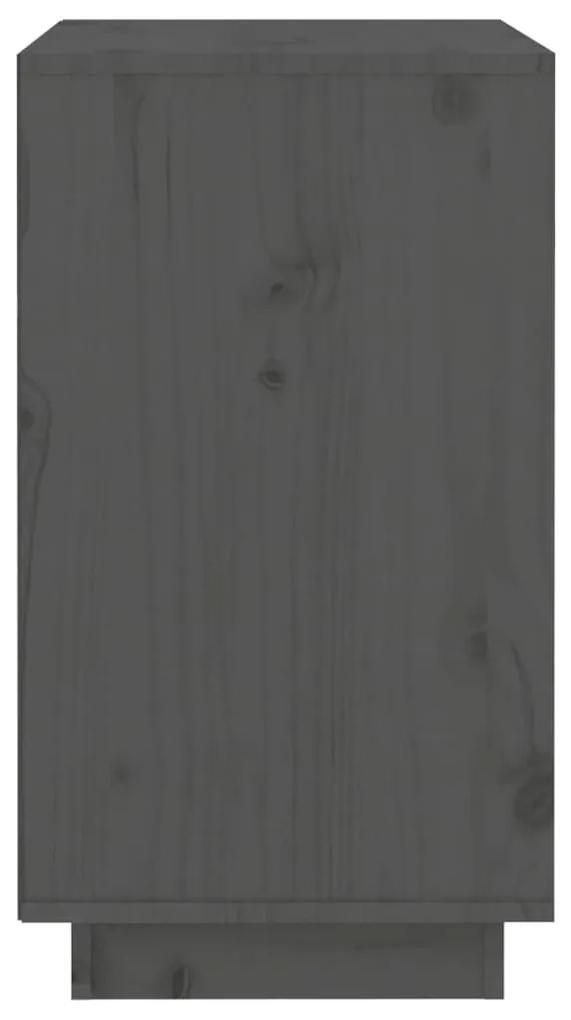 Κάβα Κρασιών Γκρι 55,5 x 34 x 61 εκ. από Μασίφ Ξύλο Πεύκου - Γκρι