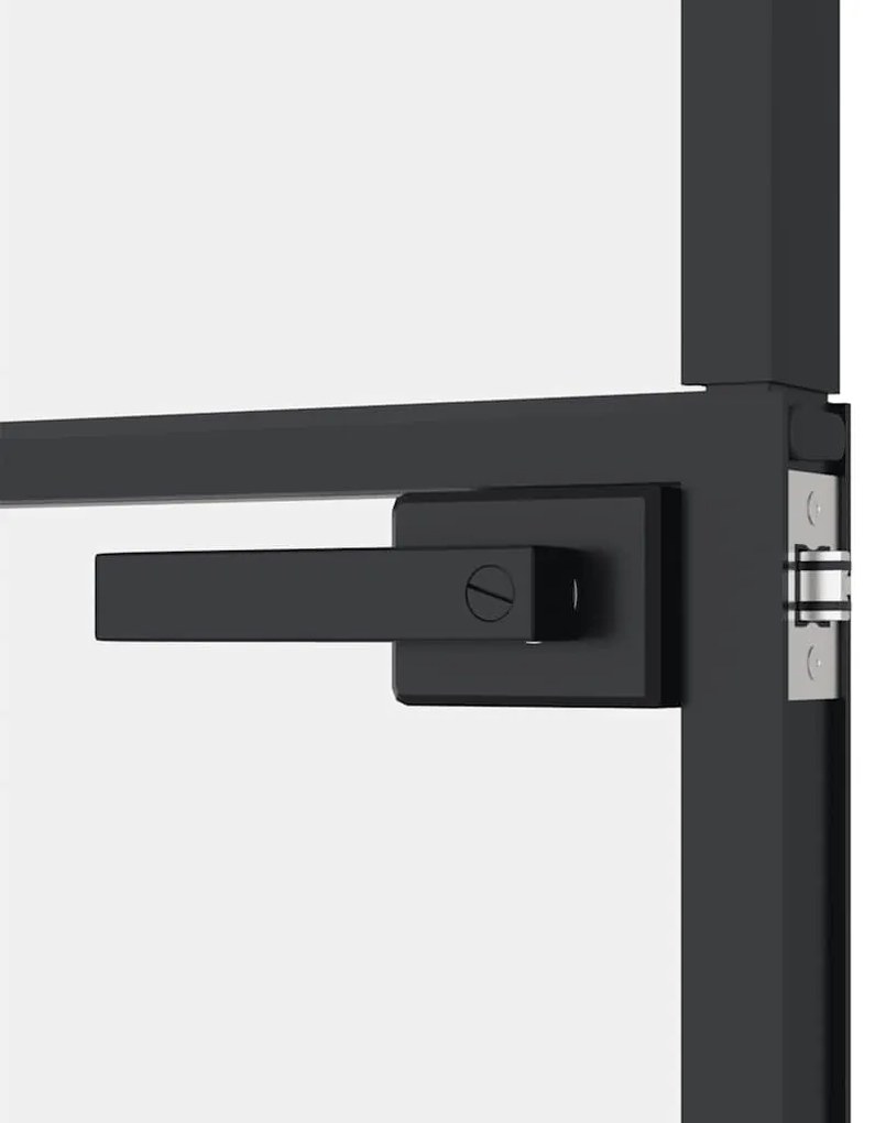 vidaXL Εσωτερική Πόρτα 93x201,5 εκ. Ψημένο Γυαλί και  Λεπτό Αλουμίνιο
