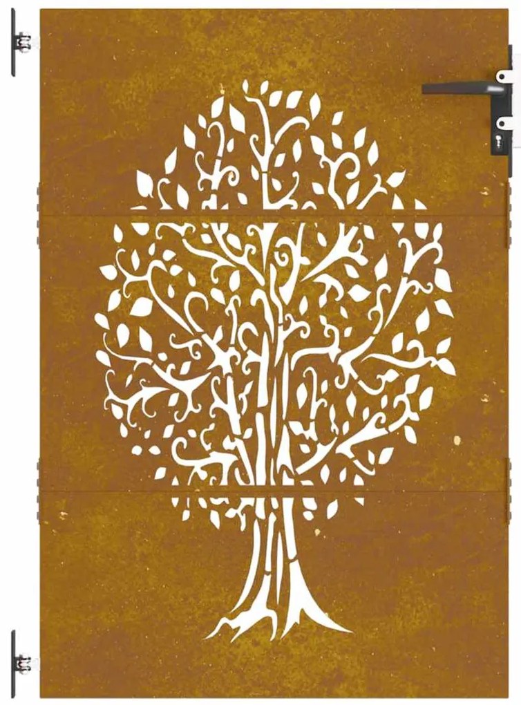vidaXL Πόρτα Κήπου με Σχέδιο Δέντρου από Ατσάλι Corten 85x125 εκ.