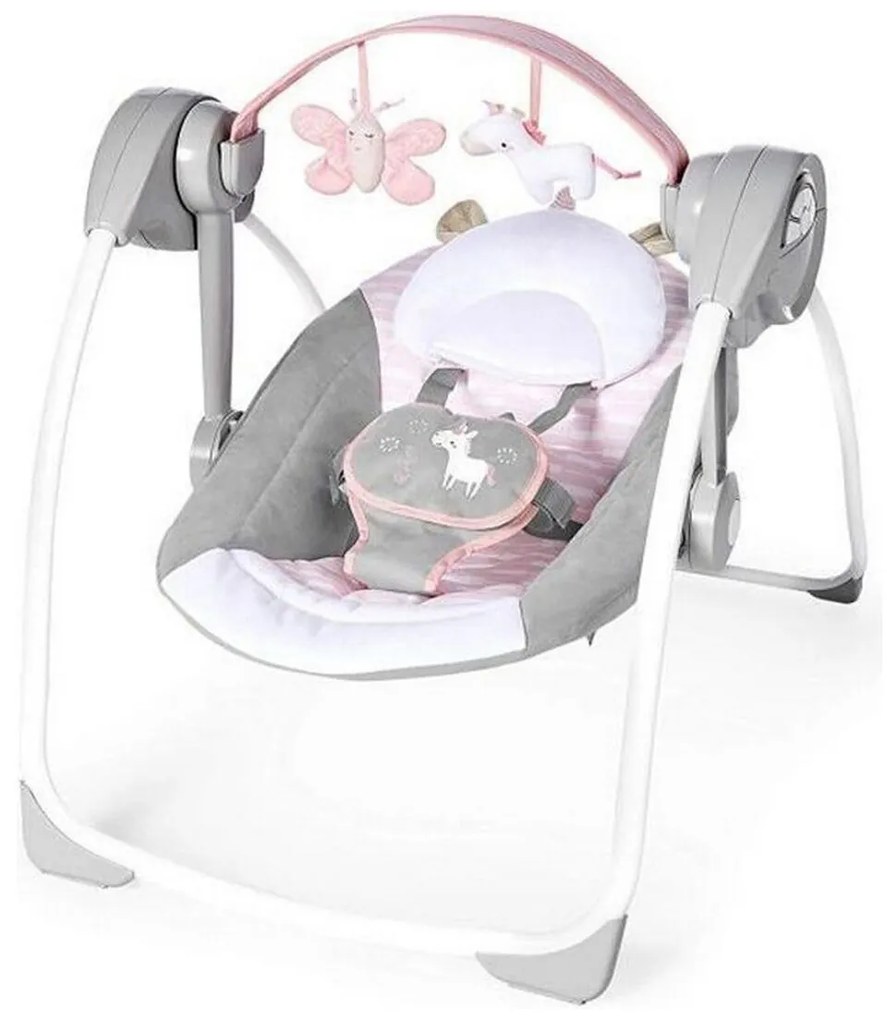 Κουνιστή Καρέκλα Ingenuity Compact Swing - Flora Ανοιχτό Ροζ