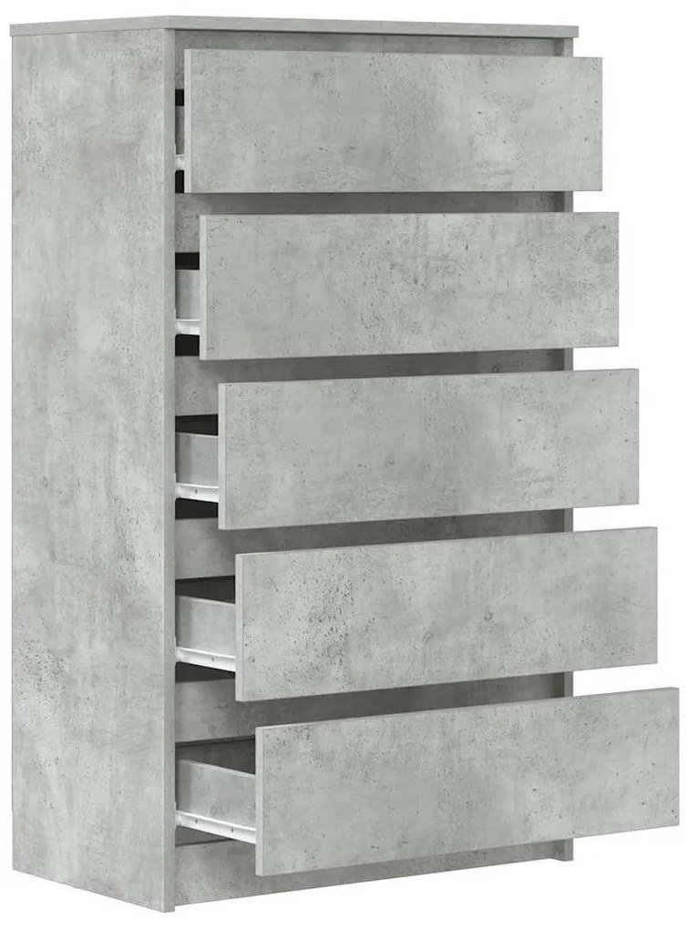 vidaXL Συρταριέρα Γκρι Σκυροδέματος 60x36x103 εκ. Επεξεργασμένο Ξύλο