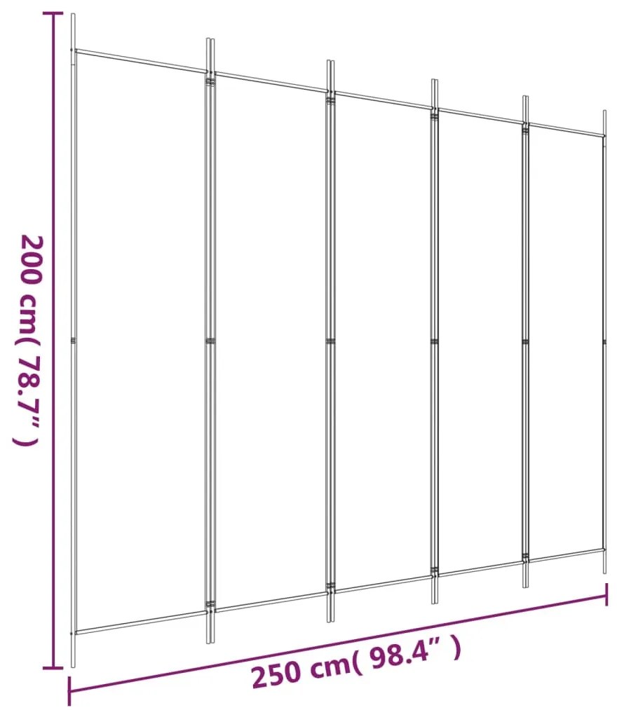 ΔΙΑΧΩΡΙΣΤΙΚΟ ΔΩΜΑΤΙΟΥ ΜΕ 5 ΠΑΝΕΛ ΑΝΘΡΑΚΙ 250X200 ΕΚ. ΑΠΟ ΎΦΑΣΜΑ 350188