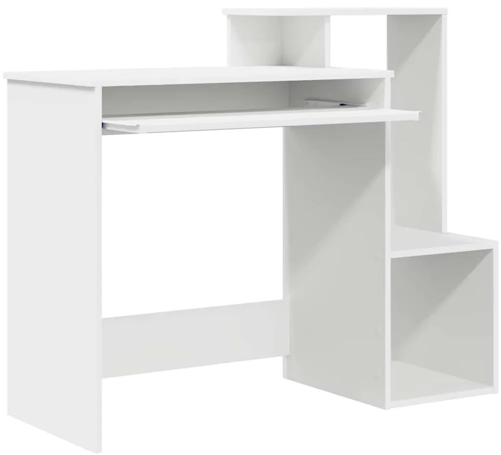 vidaXL Γραφείο με ράφι Λευκό 106 x 40 x 88.5 εκ Επεξεργασμένο ξύλο