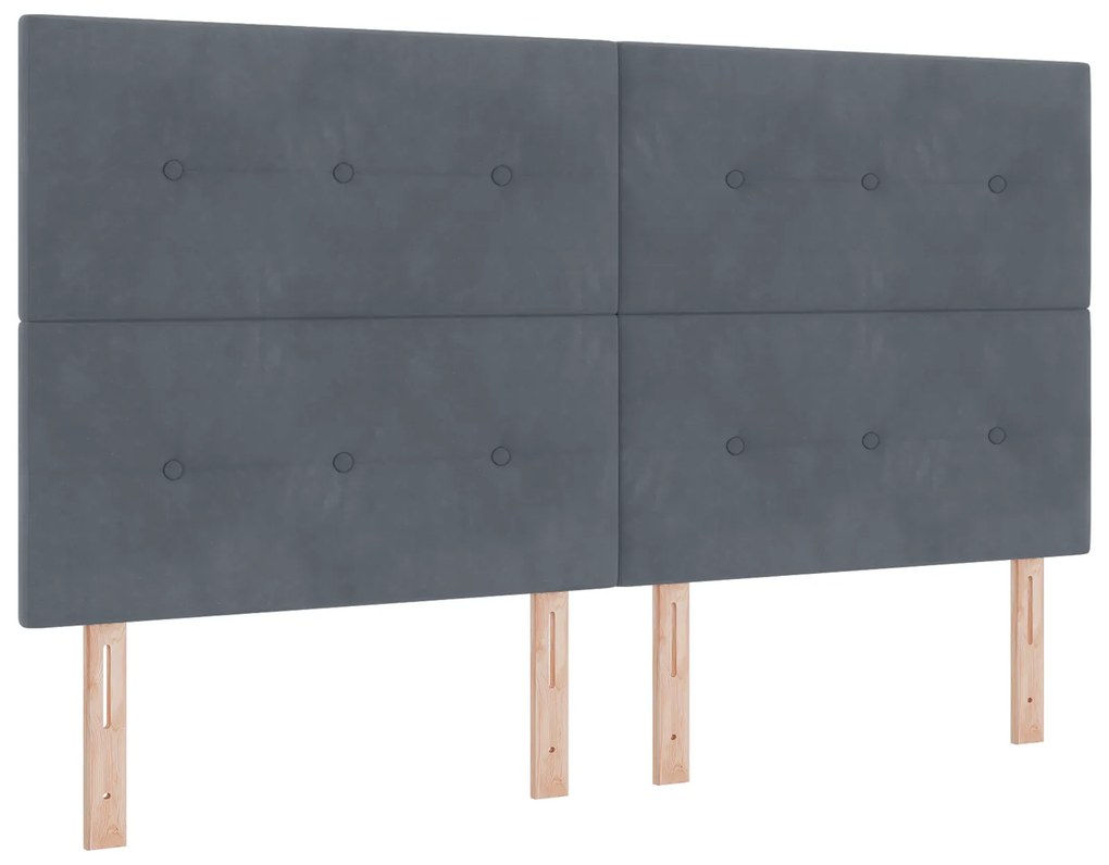 vidaXL Κρεβάτι Box Spring με Στρώμα Σκούρο Γκρι Super King Βελούδο