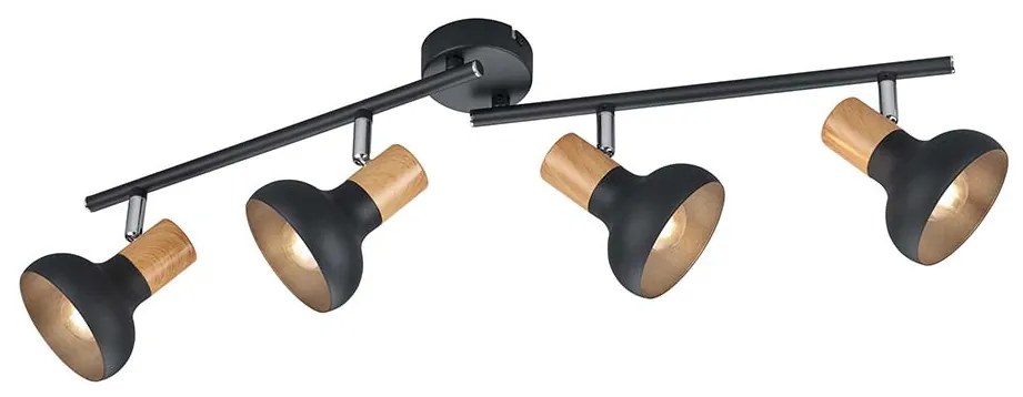 Σποτ RL Lighting Latika R81524032 Μαύρο με απομίμηση Ξύλο
