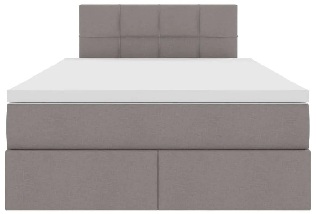 vidaXL Κρεβάτι με αποθηκευτικό χώρο και LED Taupe 120 x 200 cm