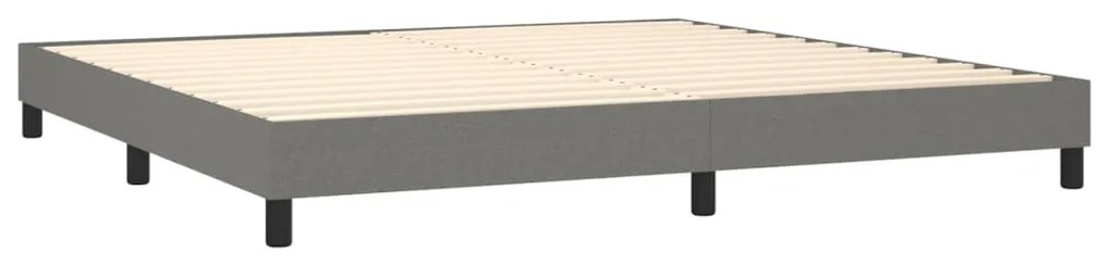 vidaXL Κρεβάτι Boxspring με Στρώμα Σκούρο Γκρι 200x200 εκ. Υφασμάτινο