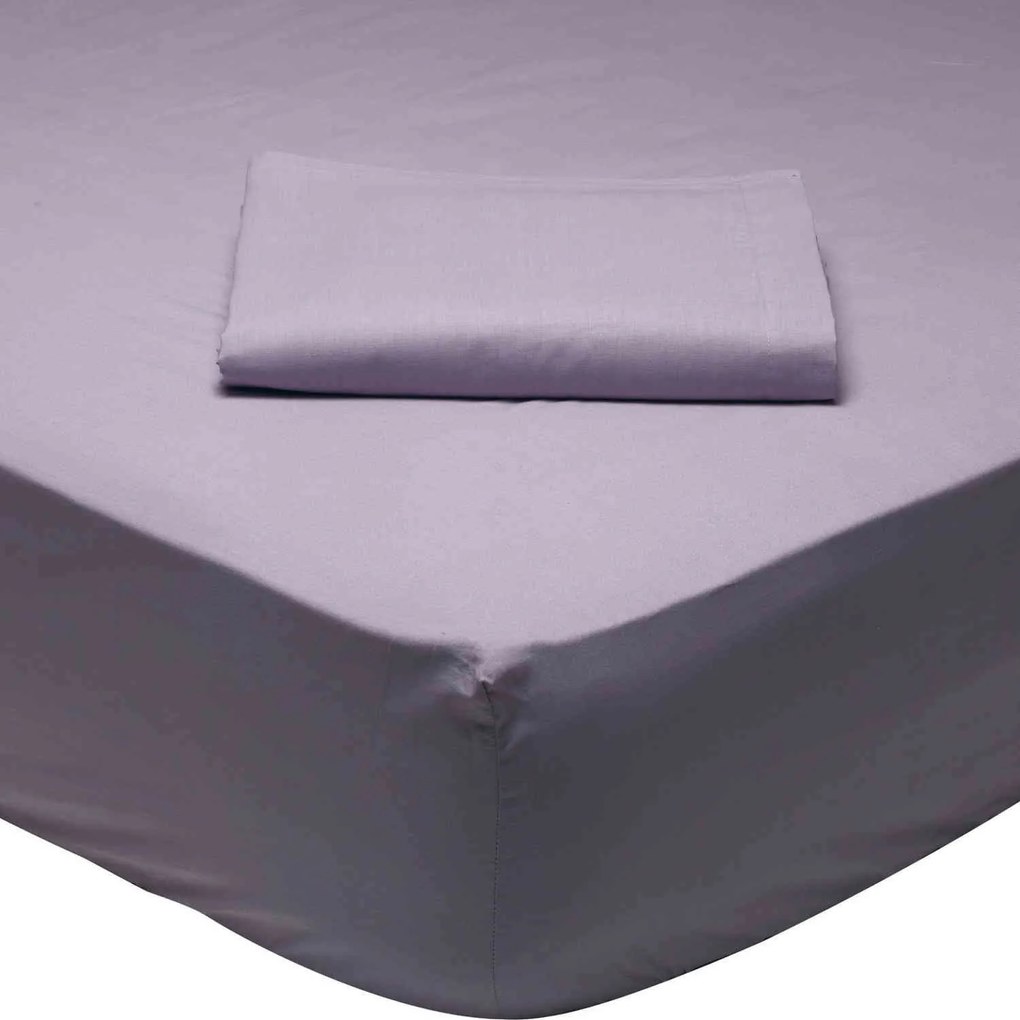 Σεντόνι 1009 Best Colors Lila Das Home Υπέρδιπλo 230x260cm Χωρίς Λάστιχο 100% Cotton