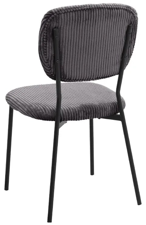 Σετ τραπεζαρία 5τμχ Roger - Kevin Megapap Mdf - ύφασμα χρώμα μαύρο εφέ μαρμάρου - γκρι 120x70x75εκ.