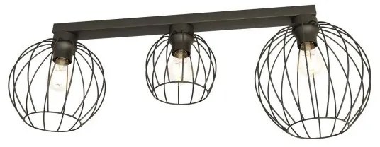 Πλαφονιέρα Φωτιστικό Οροφής 3xE27 Πλέγμα 77cm Nest Emibig -1371/3-Μαύρο 1371/3