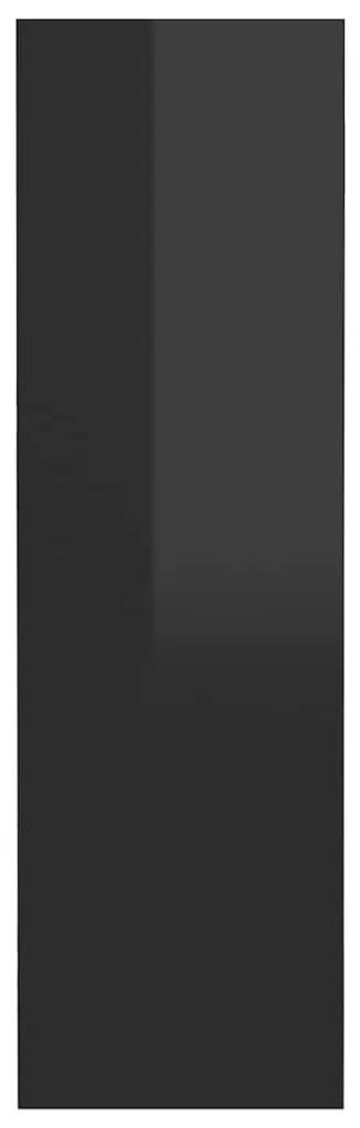 Παπουτσοθήκες Τοίχου 2 τεμ. Γυαλ. Μαύρο 80x18x60εκ. Μοριοσανίδα - Μαύρο