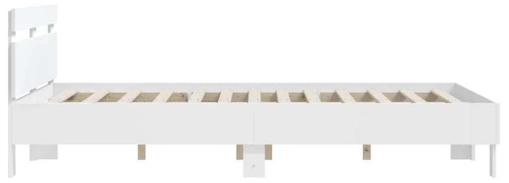 Πλαίσιο Κρεβατιού με Κεφαλάρι Λευκό140x190εκ.Επεξεργασμένο Ξύλο - Λευκό