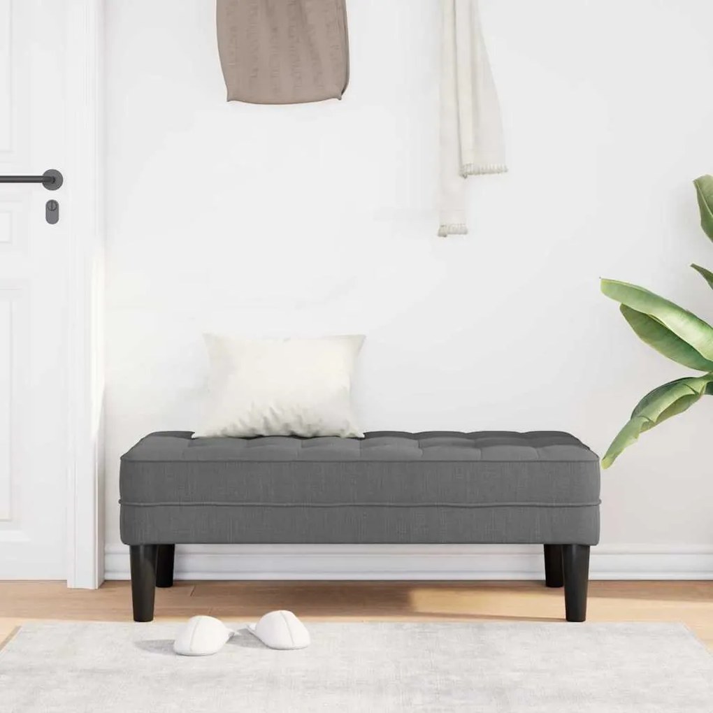 vidaXL Παγκάκι Σκούρο Γκρι 113x57x39 εκ. Υφάσματος