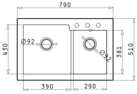 Νεροχύτης Κουζίνας Essential Diplos 79x51 εκ. 2B - Grafite Carbon