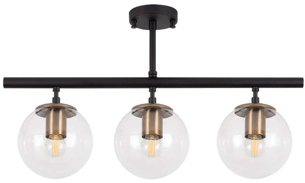 Φωτιστικό Οροφής - Ράγα Atmaca 942FLG1111 60x15x40cm 3xE27 15W Black-Gold Opviq