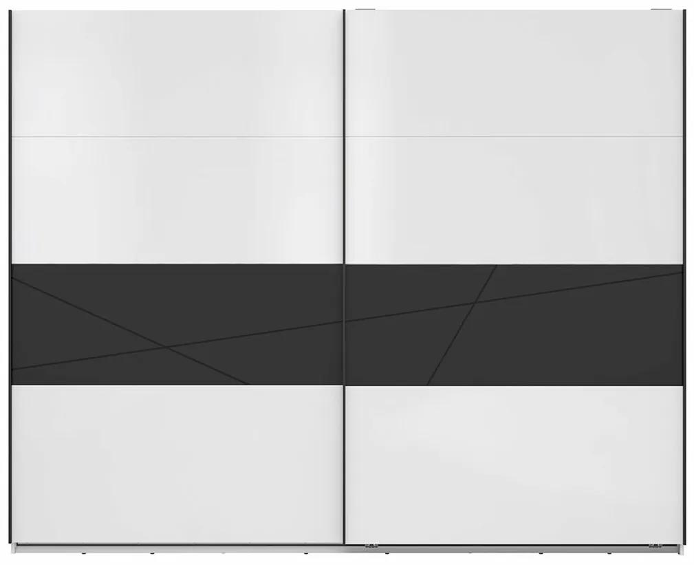 Ντουλάπα Boston CE124, Γυαλιστερό λευκό, Μαύρο ματ, 219x270x58cm, 201 kg, Πόρτες ντουλάπας: Με μεντεσέδες, Αριθμός ραφιών: 3, Αριθμός ραφιών: 3