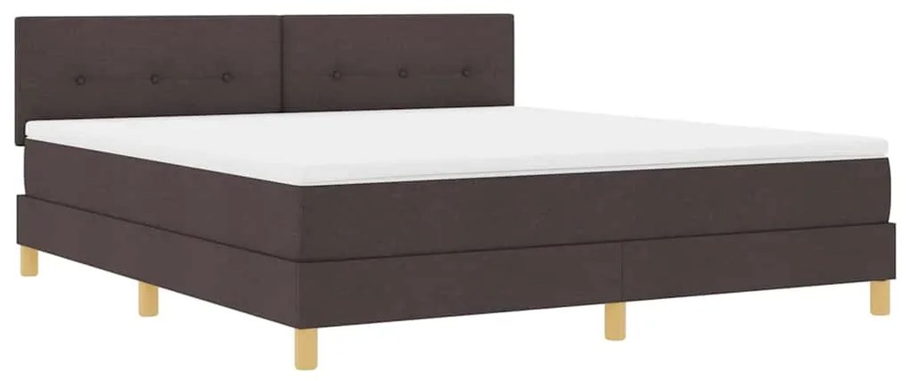 vidaXL Κρεβάτι box spring με στρώμα με στρώμα Σκούρο καφέ Σκούρο καφέ