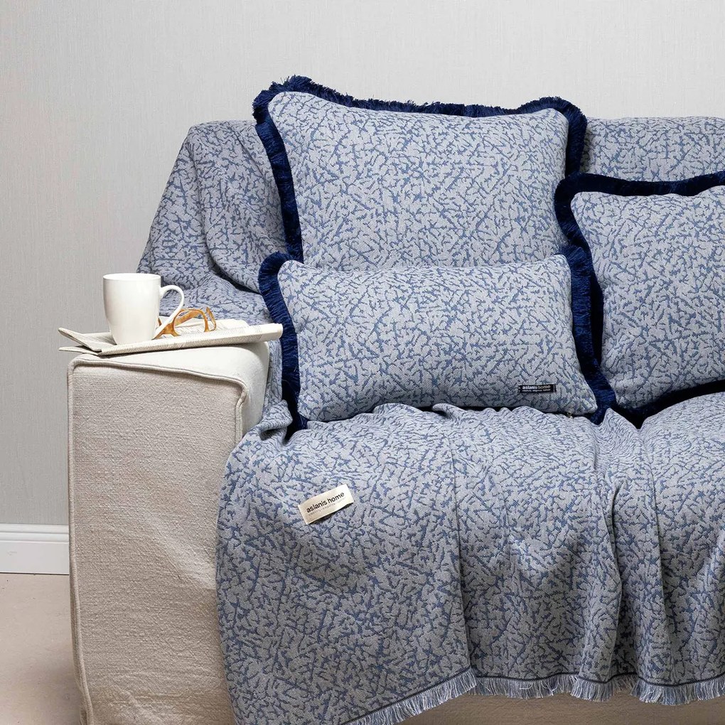 Ριχτάρι Καναπέ Διθέσιου (180x250) Aslanis Home Athos Μπλε-Γκρι