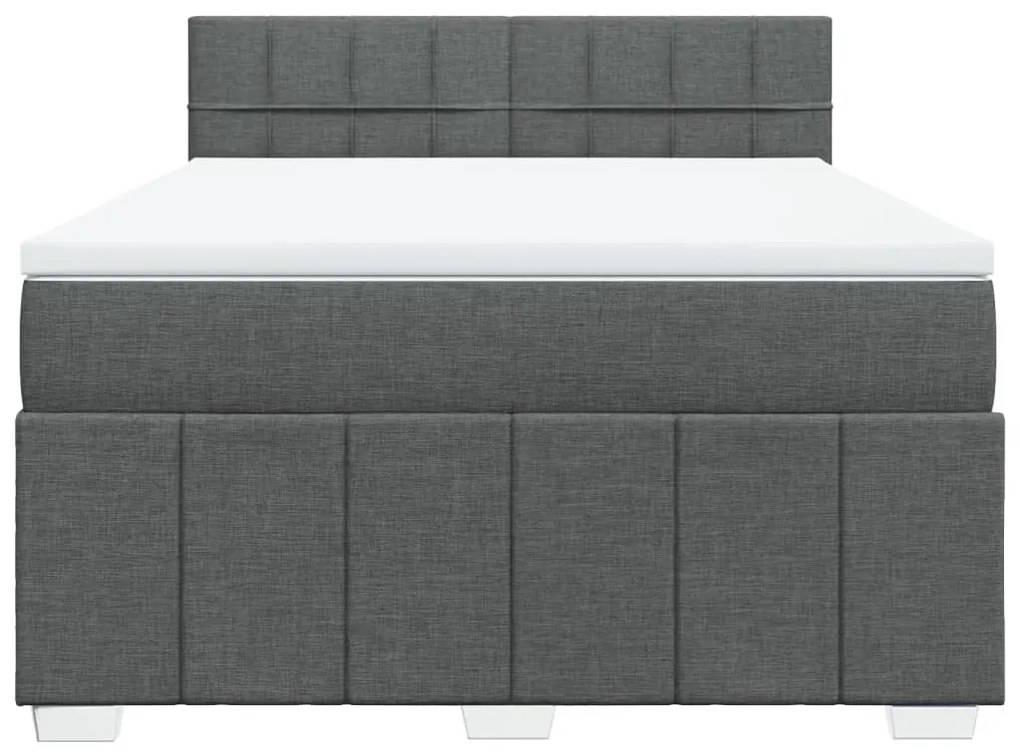 ΚΡΕΒΑΤΙ BOXSPRING ΜΕ ΣΤΡΩΜΑ ΣΚΟΥΡΟ ΓΚΡΙ 140X190 ΕΚ. ΥΦΑΣΜΑΤΙΝΟ 3289364