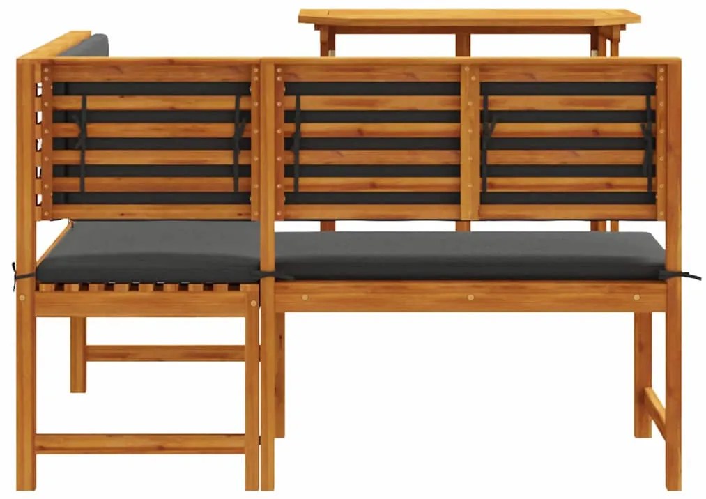 vidaXL Σετ Παγκάκι Κήπου 2 pcs Καφέ Στερεό Ξύλο Ακακίας