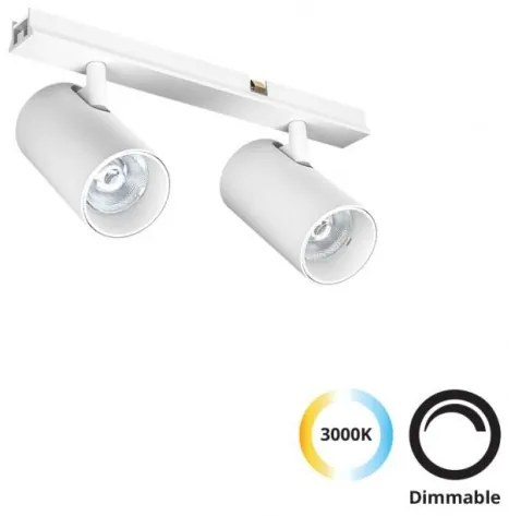 Σποτ Μαγνητικής Ράγας LED 10W Λευκό Dimmable Διπλό Slim Magnetic 4288901 Viokef 4288901 Λευκό