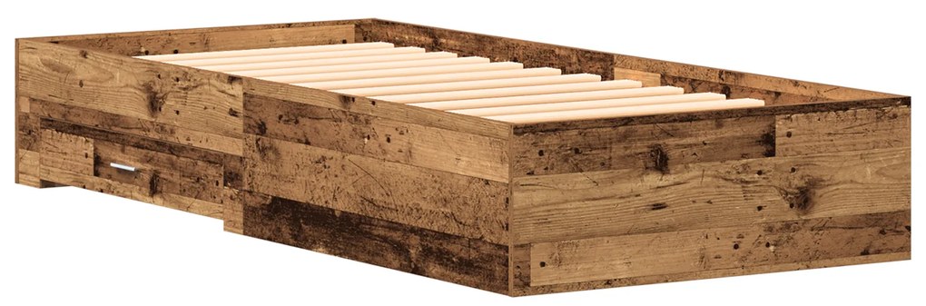 vidaXL Κρεβάτι με Συρτάρια Παλαιό ξύλο 100 x 200 cm Επεξεργασμένο ξύλο
