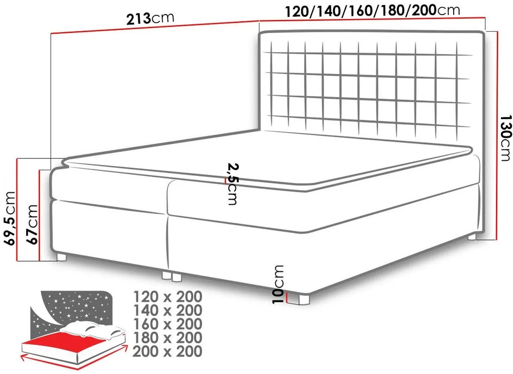 Επενδυμένο κρεβάτι Asti-Mple-120 x 200