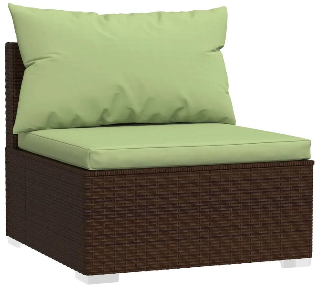 vidaXL Σαλόνι Κήπου Σετ 7 Τεμαχίων Καφέ Συνθετικό Ρατάν με Μαξιλάρια