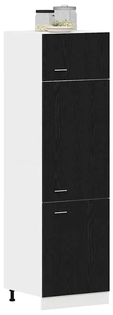 vidaXL Ντουλάπα Ψυγείου Μαύρη δρυς 60 x 57 x 207 εκ Επεξεργασμένο ξύλο