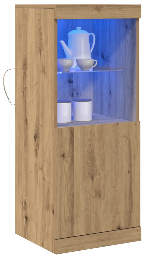 vidaXL Μπουφέ με LED Φώτα στην απόχρωση Artisan Oak 41x37x100 cm