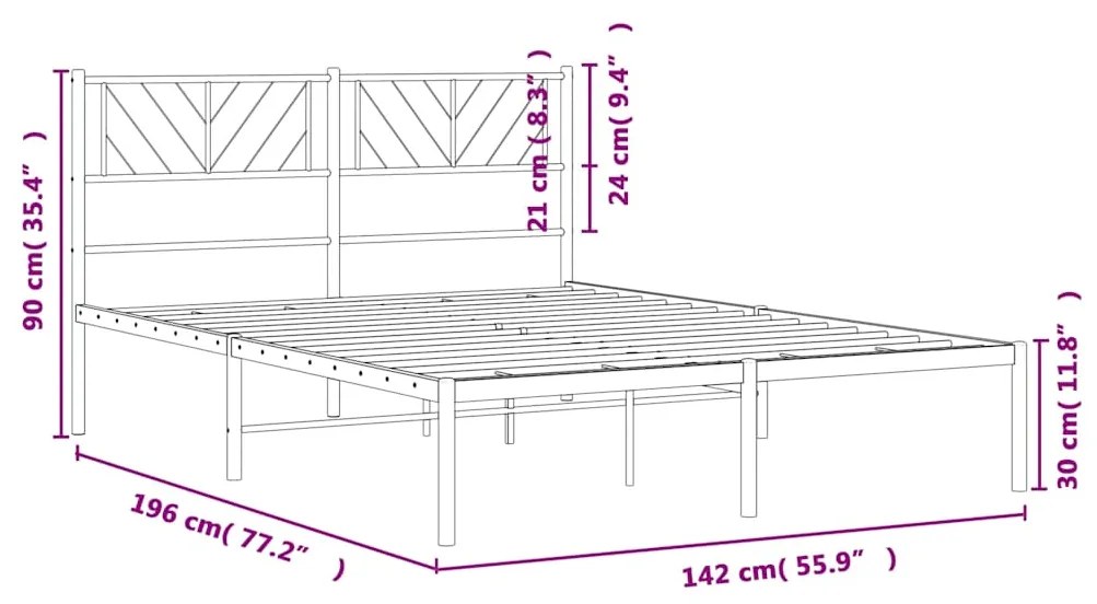 ΠΛΑΙΣΙΟ ΚΡΕΒΑΤΙΟΥ ΜΕ ΚΕΦΑΛΑΡΙ ΛΕΥΚΟ 135 X 190 ΕΚ. ΜΕΤΑΛΛΙΚΟ 372227