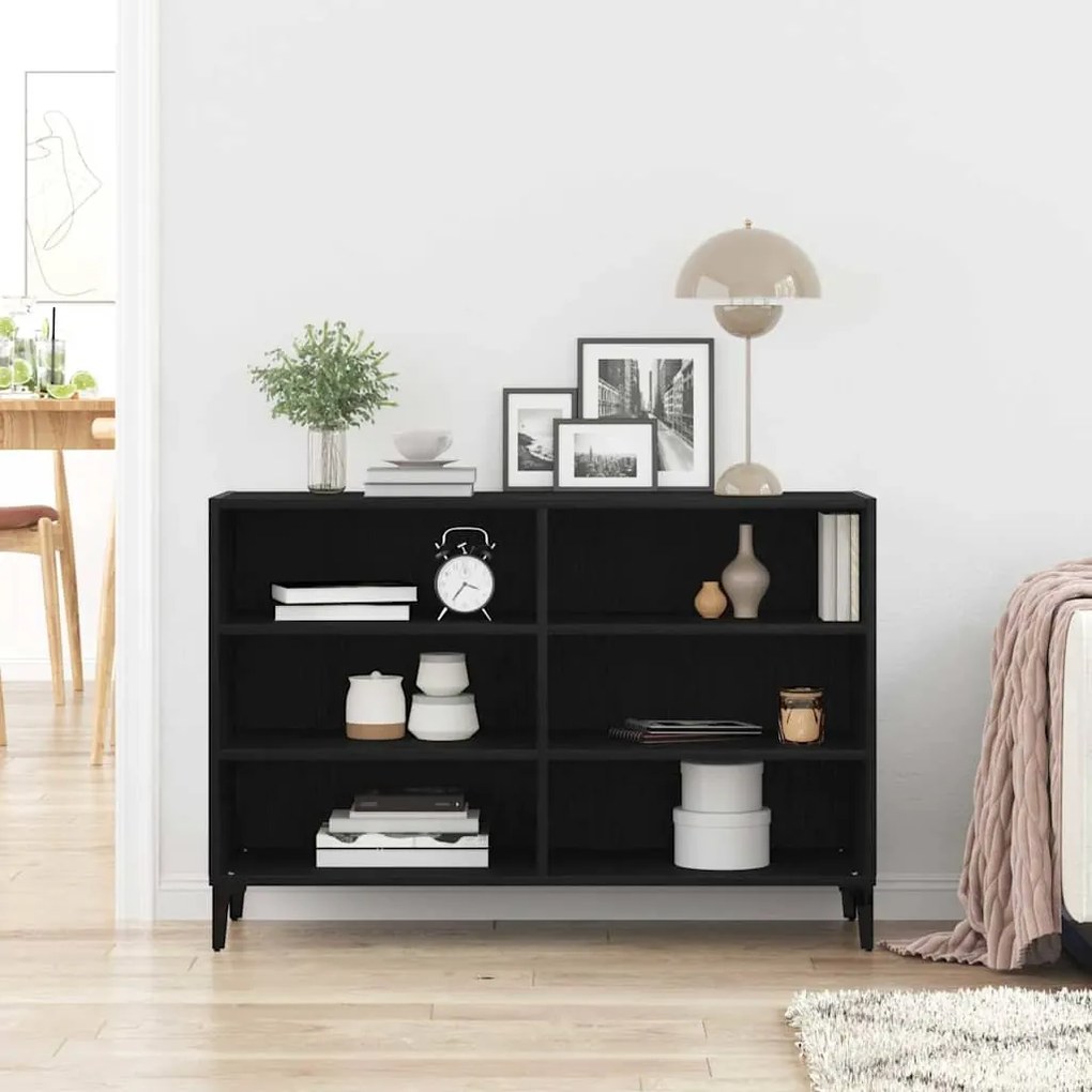 vidaXL Πλαϊνό γραφείο Μαύρο 103.5 x 35 x 70 εκ. Επεξεργασμένο ξύλο