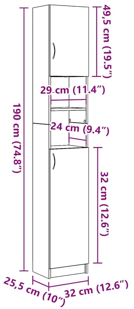 ΝΤΟΥΛΑΠΙ ΜΠΑΝΙΟΥ ΑΡΤΙΣΙΑΝΗ ΔΡΥΣ 32X25,5X190 ΕΚ. ΕΠΕΞ. ΞΥΛΟ 856049