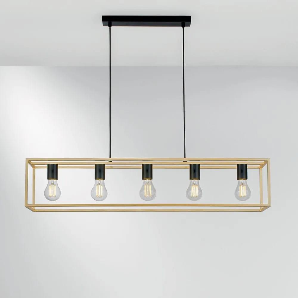 Φωτιστικό Οροφής - Ράγα I-Kimera-S5 E27 150x100x20 Black-Gold Luce Ambiente Design