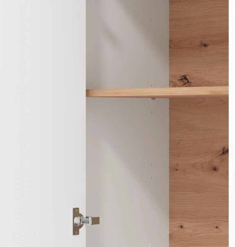 Βιτρίνα Valencia POP 1K Λευκό - Artisan Oak - Λευκό Μάτ 60.5*41*194.5 εκ. 60.5x41x194.5 εκ.