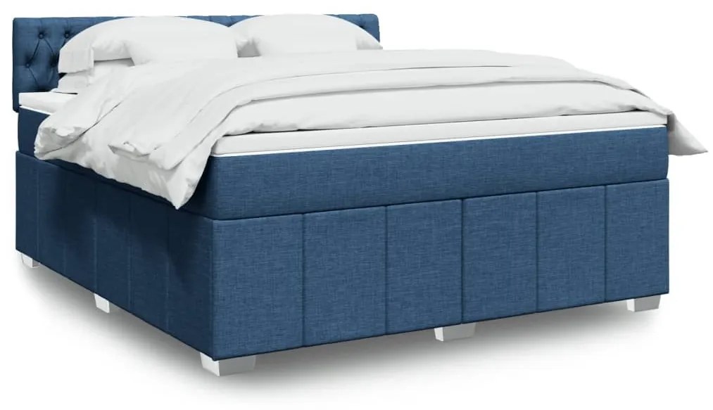 ΚΡΕΒΑΤΙ BOXSPRING ΜΕ ΣΤΡΩΜΑ ΜΠΛΕ 180X200 ΕΚ. ΥΦΑΣΜΑΤΙΝΟ 3287160