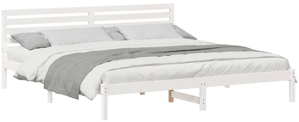 vidaXL Σκελετός Κρεβατιού Λευκό 180 x 210 cm Συμπαγές ξύλο πεύκου