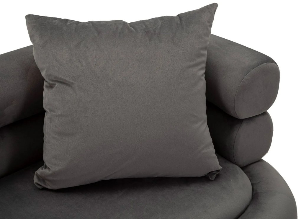 SILVERY PLUS Διθέσιος Καναπές με Μαξιλάρια Γκρι/Ασημένιος 133x68