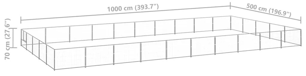 Σπιτάκι Σκύλου Ασημί 50 μ² Ατσάλινο - Ασήμι