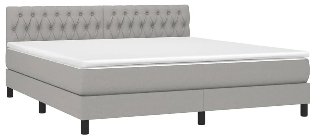 ΚΡΕΒΑΤΙ BOXSPRING ΜΕ ΣΤΡΩΜΑ &amp; LED ΑΝ.ΓΚΡΙ 180X200 ΕΚ ΥΦΑΣΜΑΤΙΝΟ 3133413