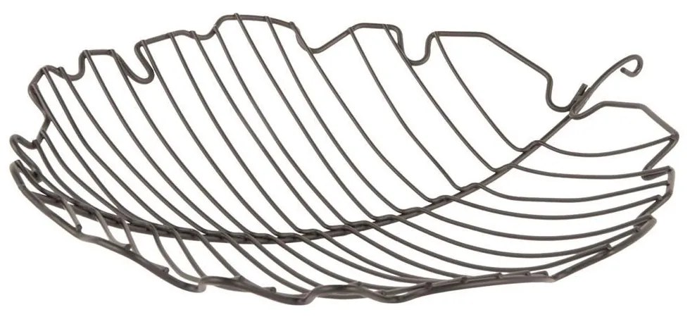 Φρουτιέρα Leaf L PT3971BK 31,5x8,5cm Black Present Time Metal