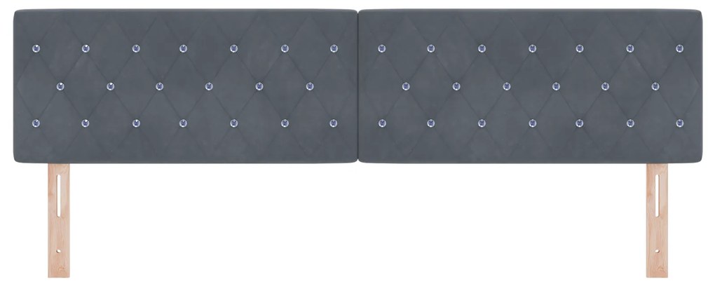 vidaXL Κεφαλάρι  με κουμπί από κρύσταλλο, tufted, σκούρο γκρι, 180 εκ. βελούδο