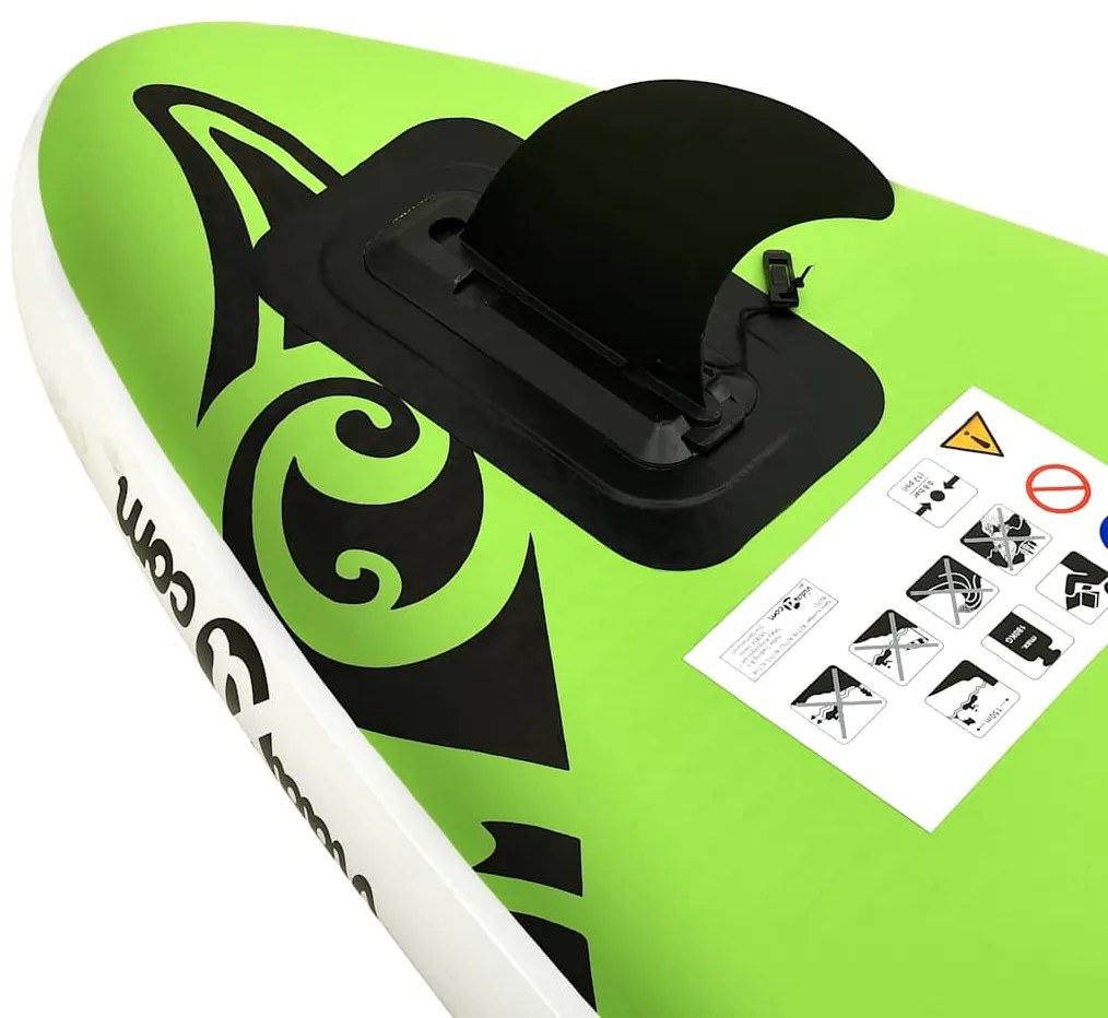 vidaXL Σανίδα SUP Φουσκωτή Σετ Πράσινη 305 x 76 x 15 εκ.