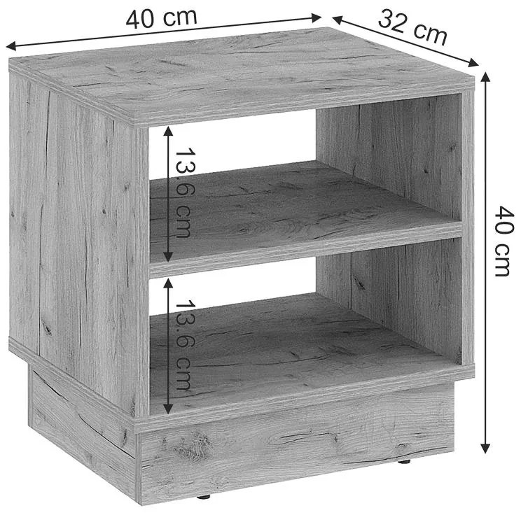 Κομοδίνο Mason μελαμίνης σε oak απόχρωση 40x32x40εκ 40x32x40 εκ.