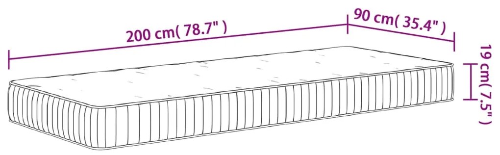 ΣΤΡΩΜΑ ΜΕ POCKET SPRINGS ΜΕΣΑΙΑ ΣΚΛΗΡΟΤΗΤΑ 90X200 ΕΚ. 372810