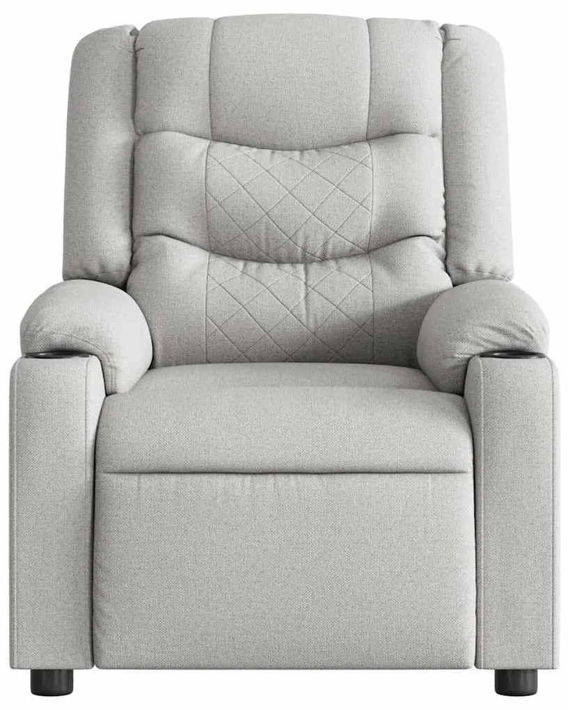 vidaXL καρέκλα ανάκλισης μασάζ Cloud Grey Fabric