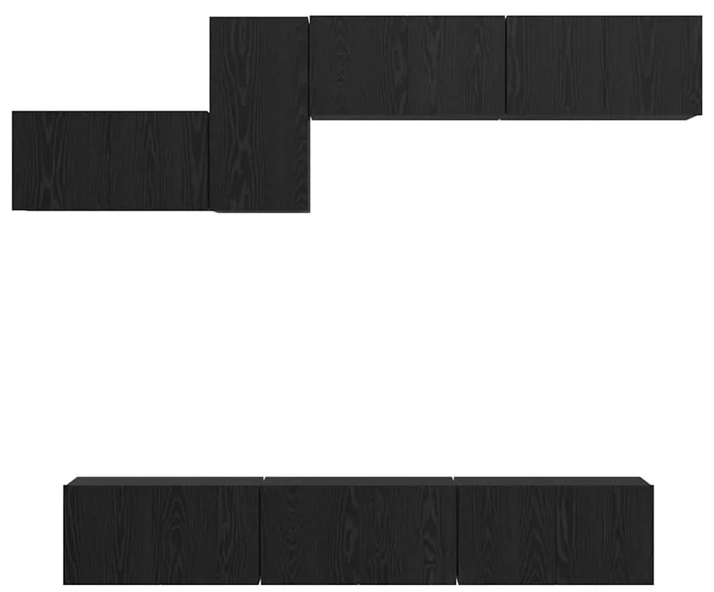 vidaXL Σετ επίπλου τηλεόρασης 7 pcs Μαύρη δρυς 60 x 30 x 30 cm