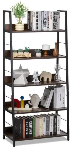 VEVOR Metal Bookshelf Rustic Bookcase 5-Tier for Living room Bedroom &amp; Office