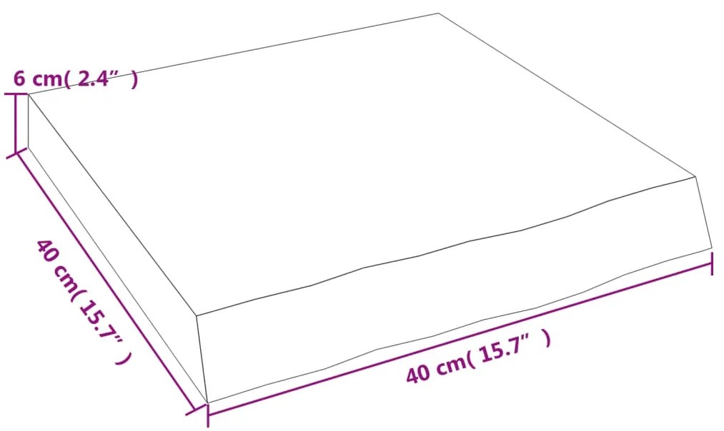 Πάγκος Μπάνιου Σκούρο Καφέ 40x40x(2-6) εκ. Επεξ. Μασίφ Ξύλο - Γκρι